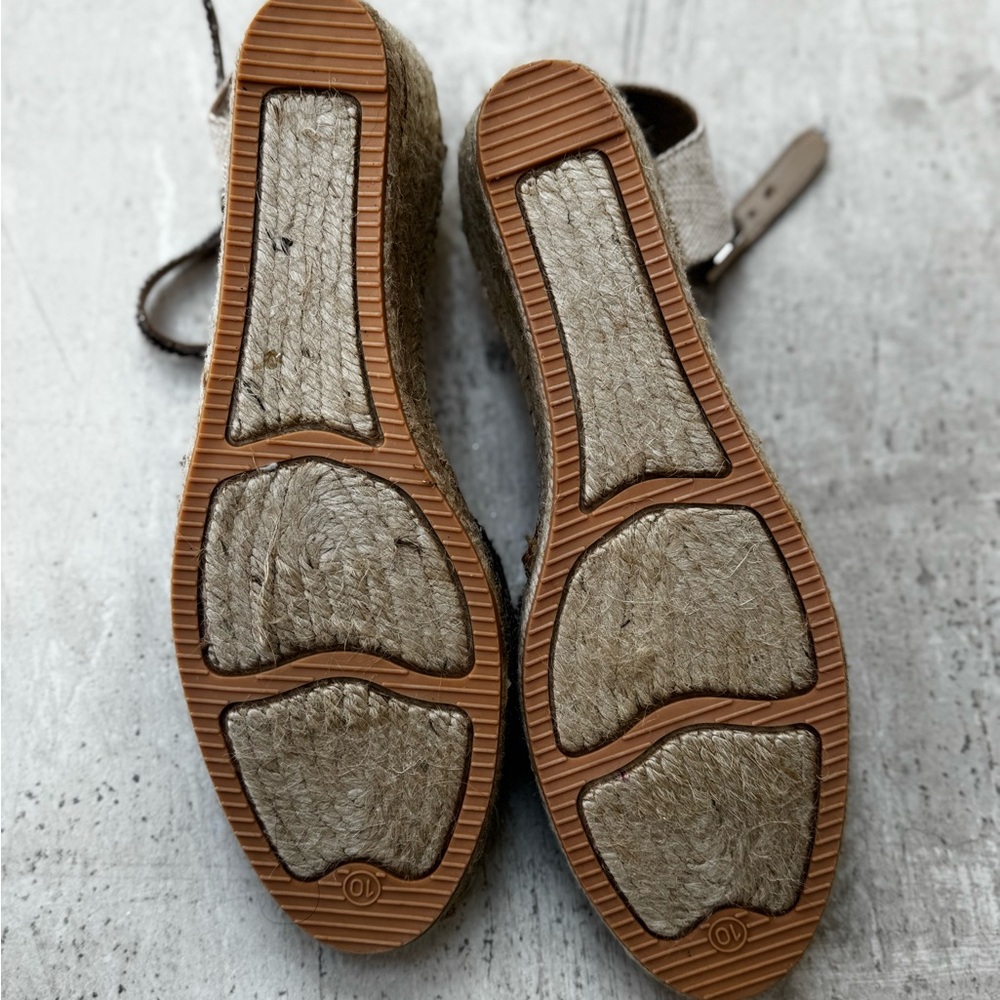 Botkier Brown Snake-Print Woven Espadrille Ankle-Strap Flats - Picture 4 of 4